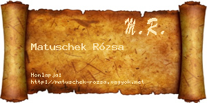 Matuschek Rózsa névjegykártya